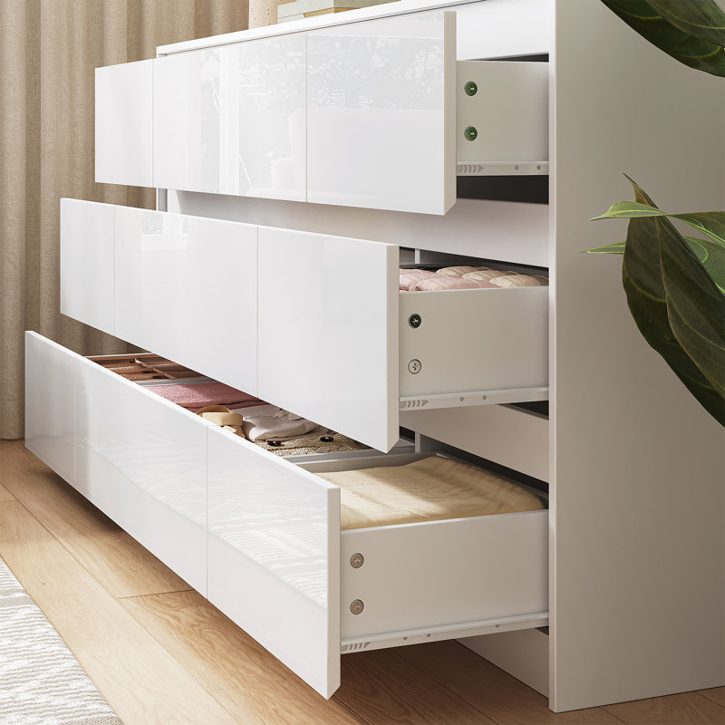 Modern White 9-Drawer Dresser - Ample Storage & Style